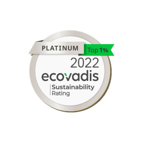 PLATINUM Top 1% 2022 ecovadis Sustainability Rating