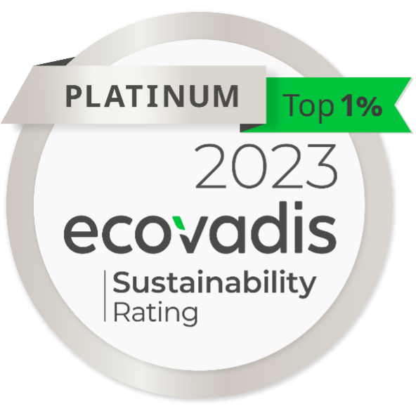 PLATINUM Top1% 2022 ecovadis Sustainability Rating